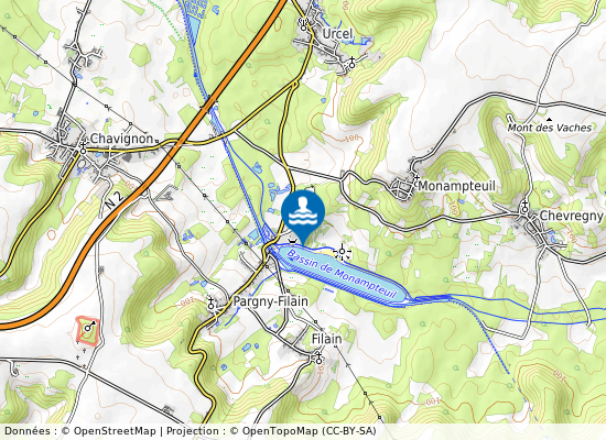 Bassin De Monampteuil sur la carte