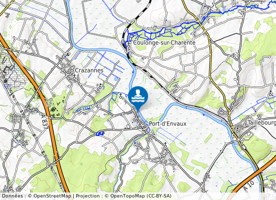 Baignade Amenagee Rive Gauche Charente sur la carte