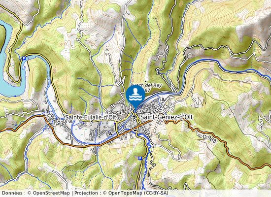 Plage Amont Vieux Pont sur la carte