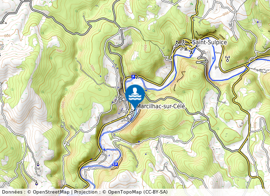 Plan D Eau Marcilhac sur la carte