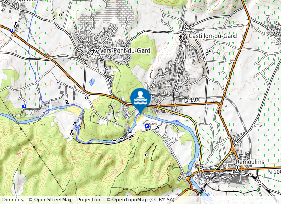 Le Pont Du Gard sur la carte