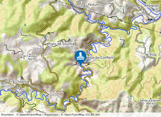 Baignade El Mouli sur la carte