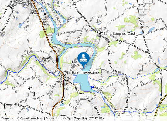 Lac De Haute Mayenne sur la carte