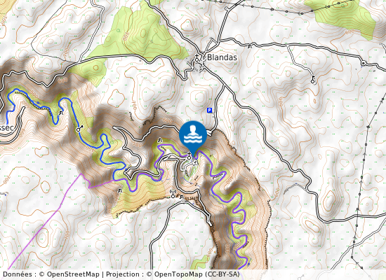 Vis-Navacelles La Cascade sur la carte