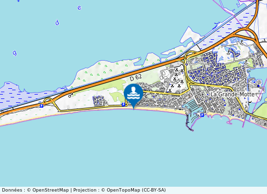 Plage Echirolles sur la carte