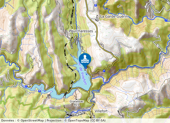 Barrage De Villefort sur la carte