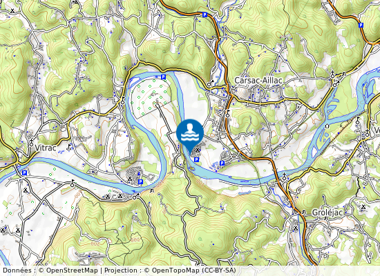 Dordogne  Camp. Le Rocher De La Cave sur la carte