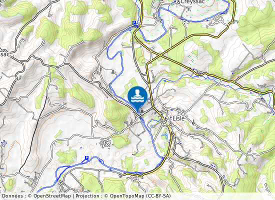 Camping Municipal De Lisle sur la carte