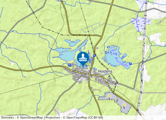 Lac Departemental D Hostens sur la carte