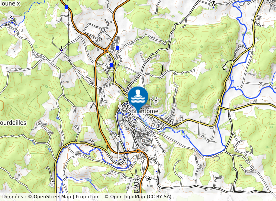 Brantome sur la carte