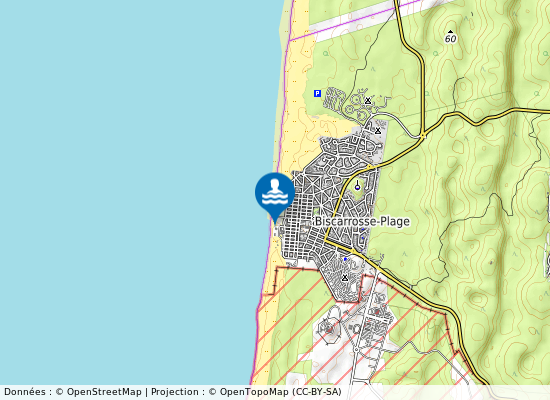 Plage Centre sur la carte