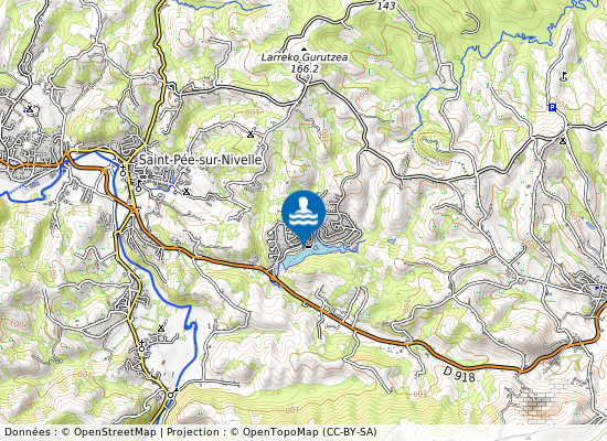 Plage Lac St Pee Sur Nivelle sur la carte