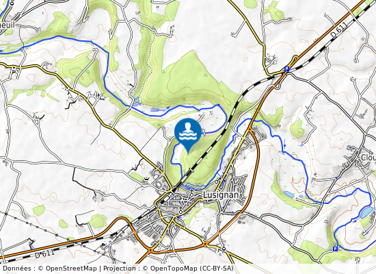 Lusignan - Camping (La Vonne) sur la carte