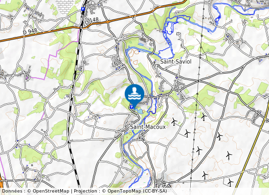 St Macoux - Plan D Eau Communal Du Marais sur la carte