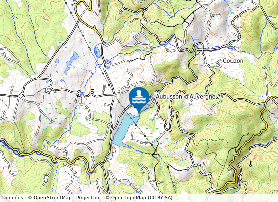 Plan D Eau D Aubusson D Auvergne sur la carte