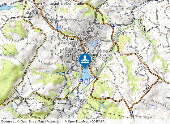 Plan D Eau De St Eloy Les Mines sur la carte