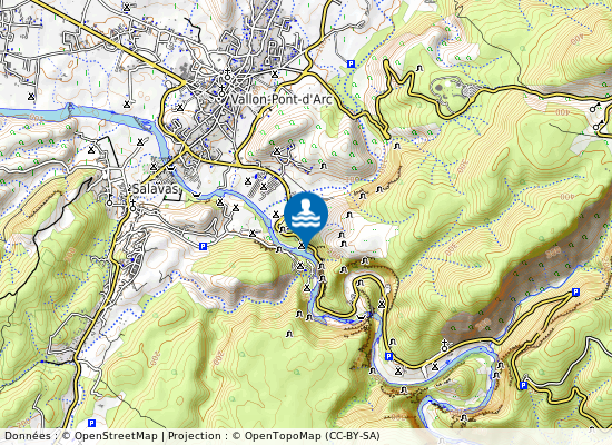 L Ardeche Au Lieu Dit Les Tunnels sur la carte