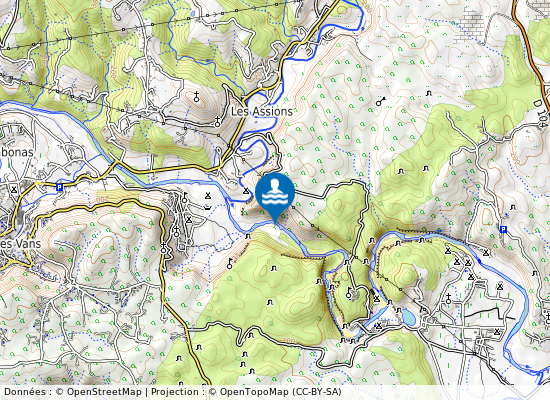 Le Chassezac Au Malpas Cornillon sur la carte