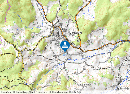 Plan D Eau De Noiretable sur la carte