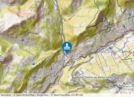 Plan D Eau De Flumet sur la carte