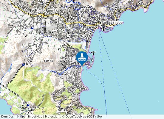 Plage Le Camps Du Domaine sur la carte