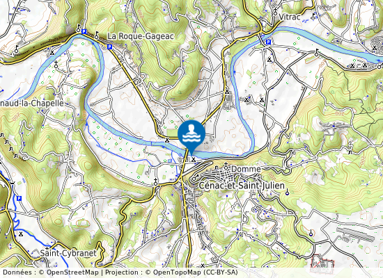 Plage Du Camping Municipal De Cenac sur la carte