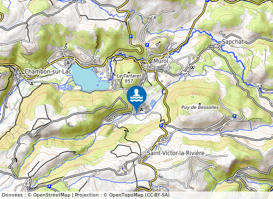 Plan D Eau Du Camping La Ribeyre sur la carte