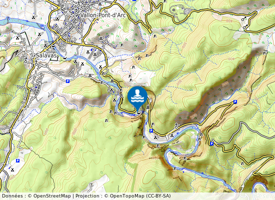 L Ardeche Amont Pont D Arc sur la carte