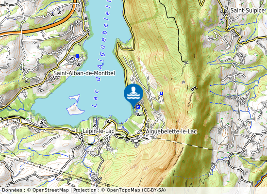 Plage Municipale Du Port D Aiguebelette sur la carte