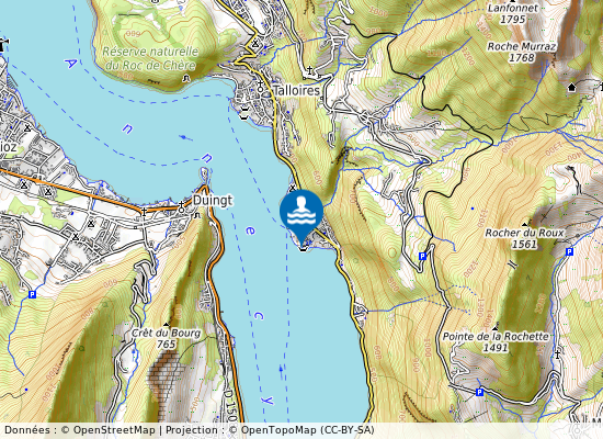 Talloires  Angon sur la carte