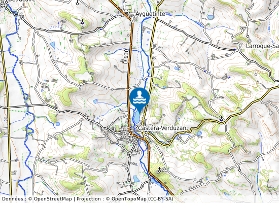 Lac De Castera Verduzan sur la carte