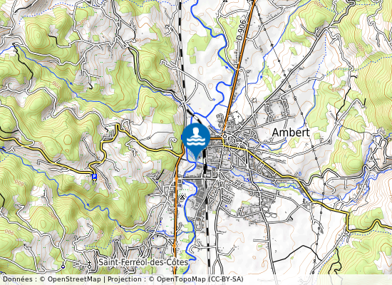 Plan D Eau D Ambert sur la carte