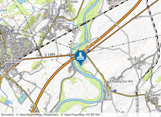 Chazey-Sur-Ain - Plan D Eau Communal En Aval Du Pont De Chazey sur la carte