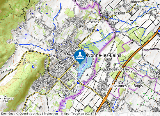 Divonne-Les-Bains - Lac De Divonne sur la carte