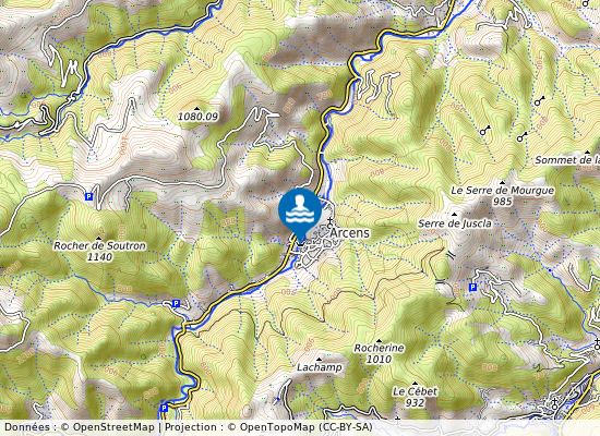 L Eysse A La Plage D Arcens sur la carte