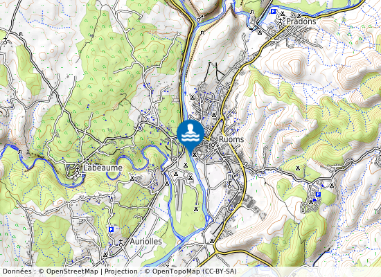 L Ardeche A La Plage Du Stade sur la carte