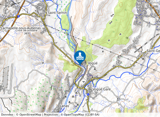 L Ardeche A La Plage Du Vieux Pont sur la carte