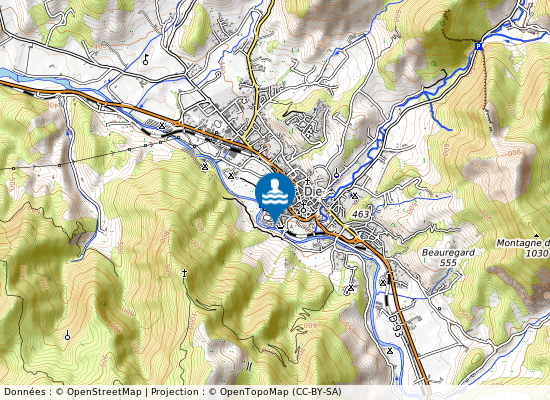 Drome Centre Die sur la carte