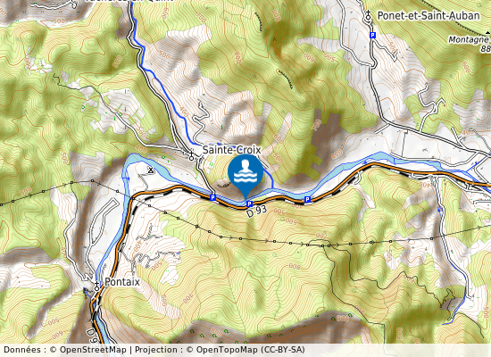 Drome De Die A Ste Croix sur la carte