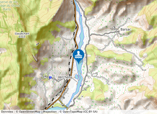 Drome Amont De  Vercheny sur la carte