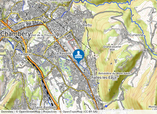 Plan D Eau Challes Les Eaux sur la carte