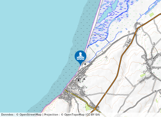 Plage Surveillee De Woignarue sur la carte