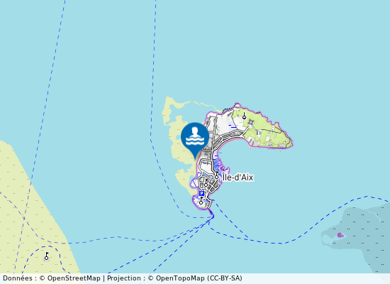 Plage Ouest sur la carte