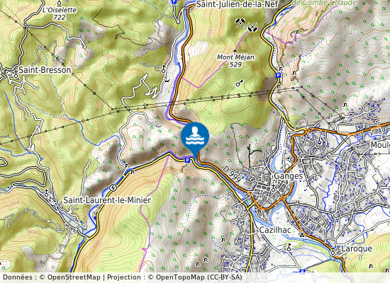 Herault-Les Forces sur la carte