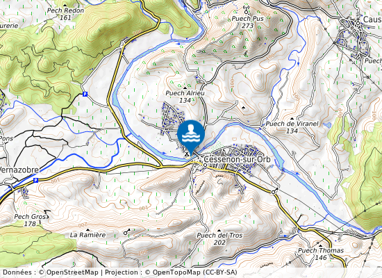 Orb-Camping Municipal sur la carte