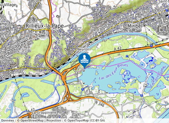 Miribel-Plage De La Baraka sur la carte