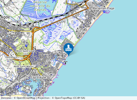 Plage Naturiste sur la carte