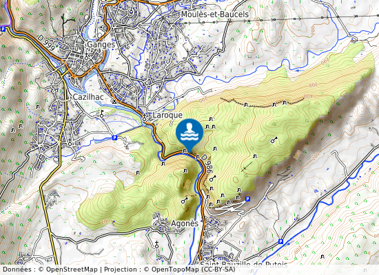 Herault-Les Gorges sur la carte