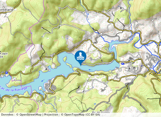 Lac De La Raviege - Gua Des Brasses sur la carte