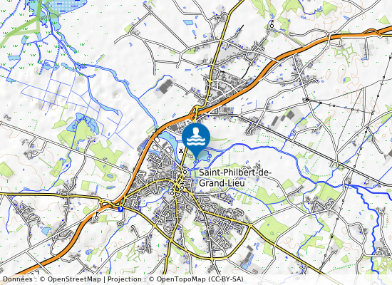 Plan D Eau De La Base De Loisirs sur la carte